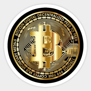 Bitcoin large coin BTC trending digital gold aesthetic design Sticker